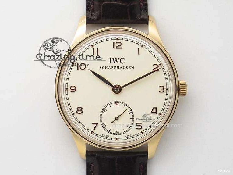 MIROTIME 0731 Compact Portuguese IW545409 RG ZF 1:1 Best Edition White Dial On Brown Leather Strap A 7336